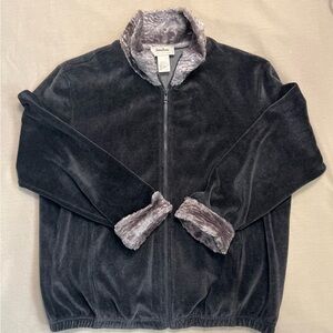 NWOT Neiman Marcus Exclusive velour/fur jacket ~ SIZE MEDIUM